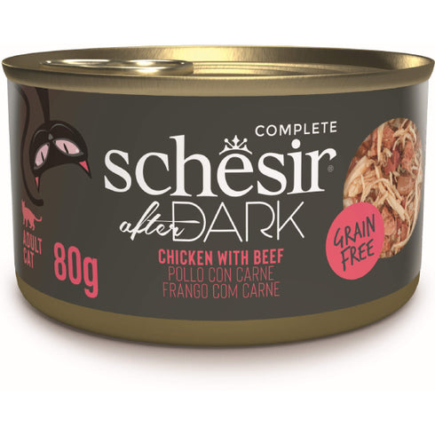 Hrana umeda pentru pisici Schesir After Dark Pui si Vita 80g